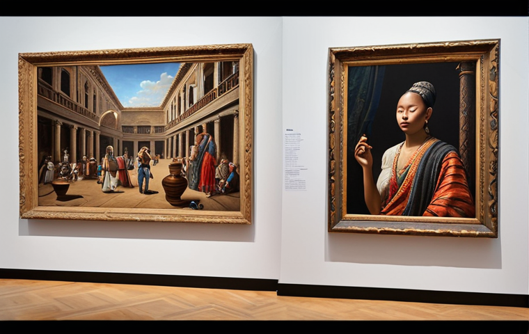 Here are three image prompts based on the provided text, focusing on the core distinctions and synergy between cultural art history and exhibition organization: